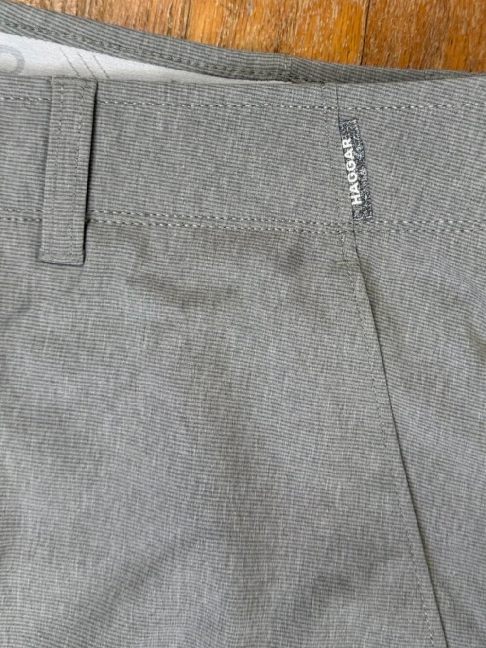 Haggar Sport Shorts Size 34 Waist NWT Gray Performance Action 4 Way Stretch Bra - Picture 4 of 4